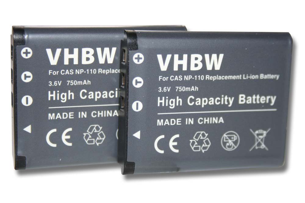 vhbw kompatibel mit Casio Exilim Pro EX-F1, EX-ZR50 Kamera-Akku Li-Ion 750 mAh (3,6 V)
