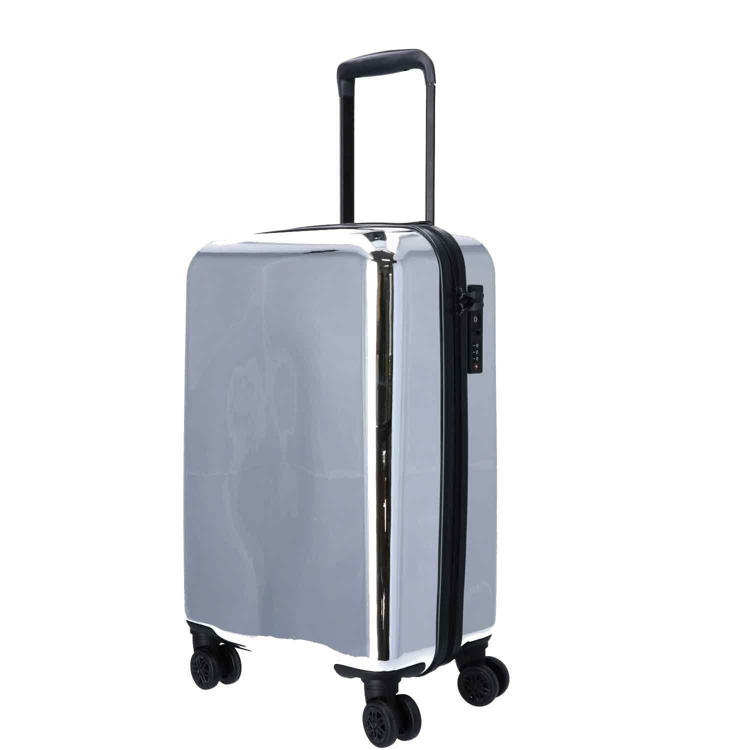 TheTrueC Koffer »TheTrueC Koffer 4 Rollen 55cm Tokio Hartschalenkoffer Reisekoffer Gepäck silver