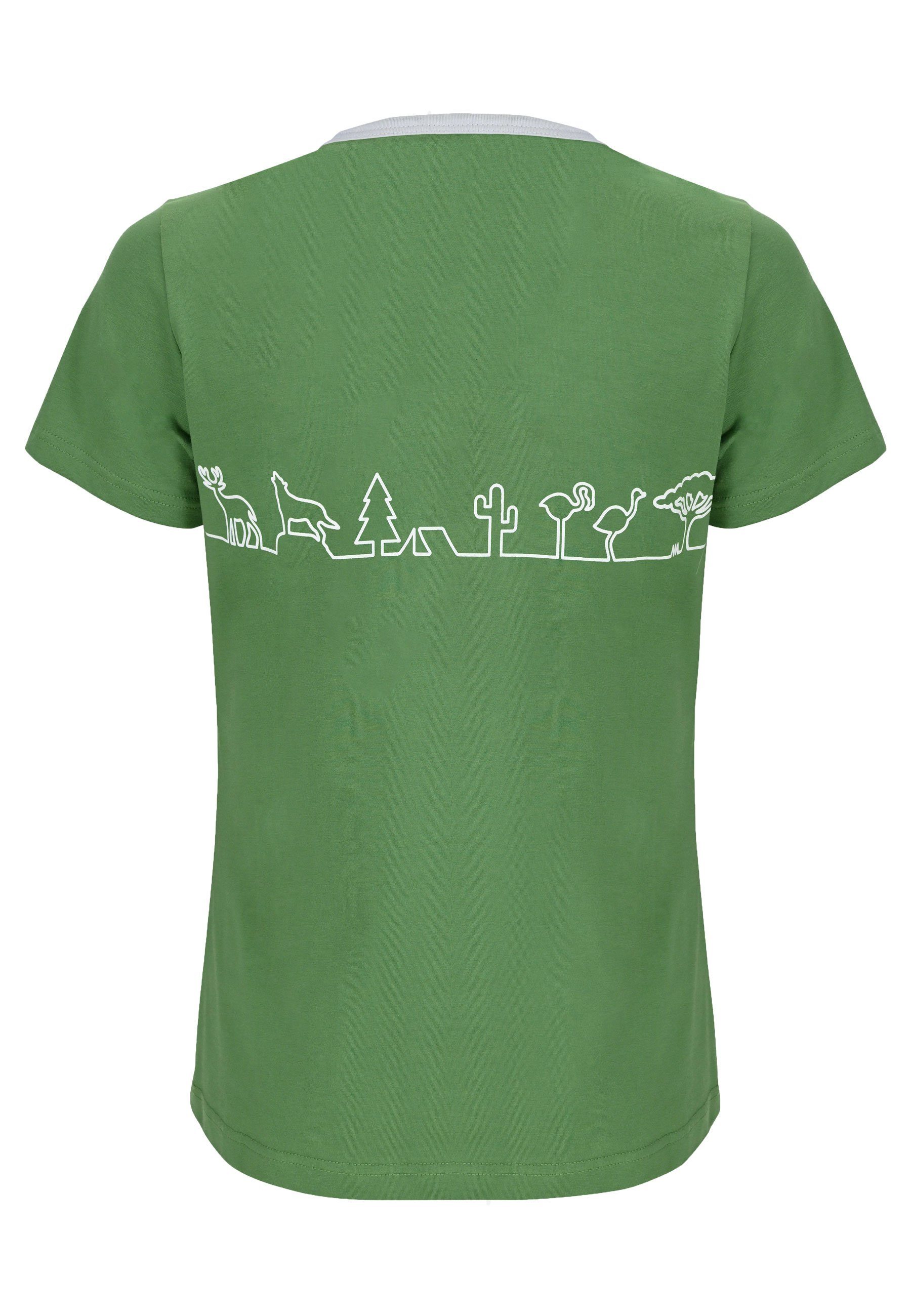 und Rücken mossgreen Things Reise Little T-Shirt Elkline Print Brust VW Bulli