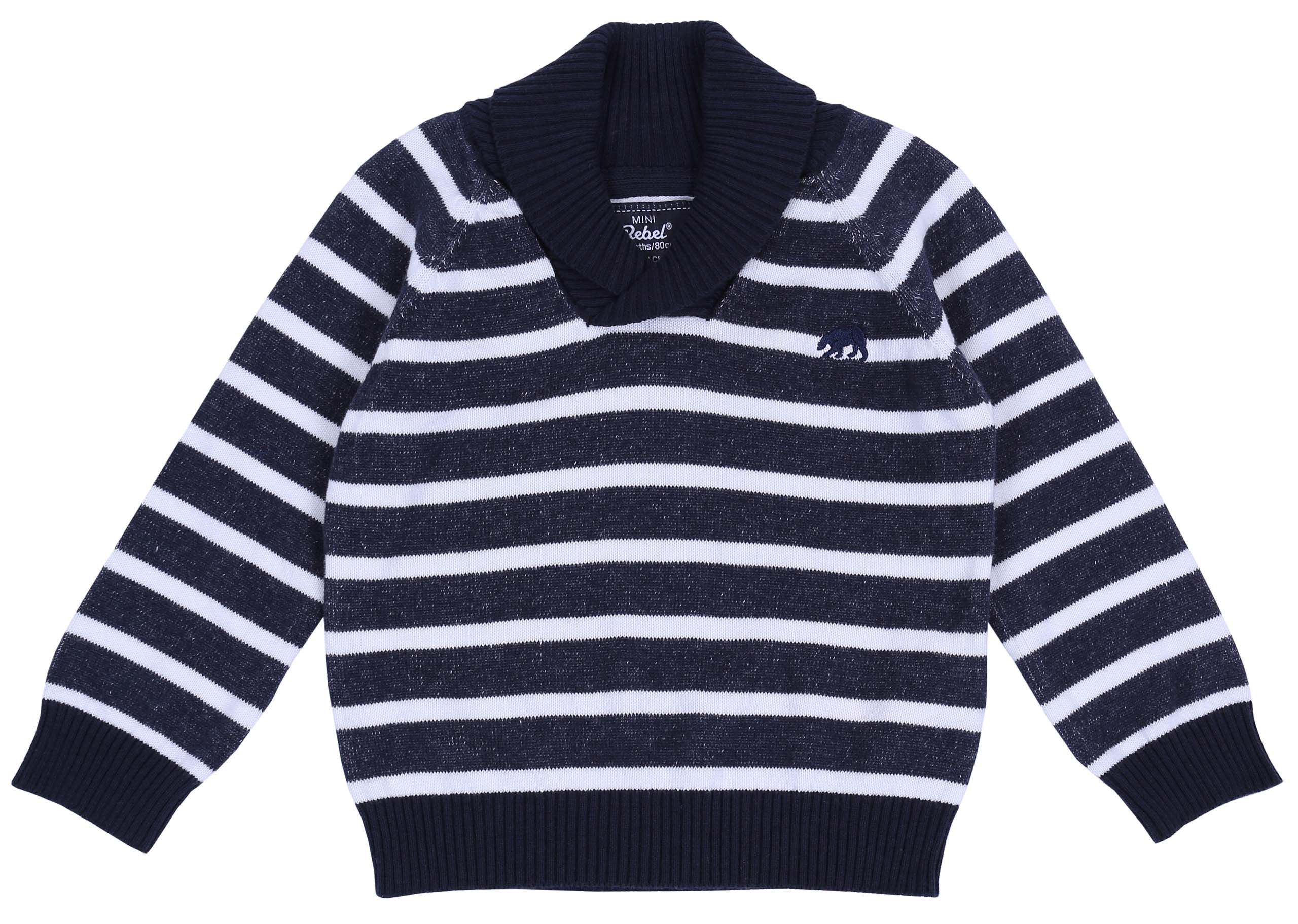 Sarcia.eu Streifenpullover Dunkelblau-weißer Pullover 9-12 Monate