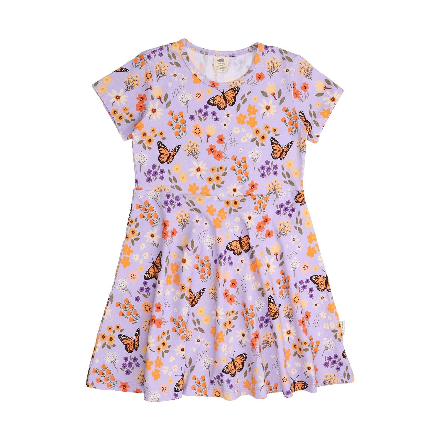 Jerseykleid Weit fallendes Kleid mit Schmetterlingen aus Bio-Baumwolle
