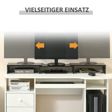 Vinsetto Monitorständer Monitor-Halterung, (Set, 1-tlg., Monitorständer, Monitorständer verstellbar doppelter Bildschirmständer Holzregal)