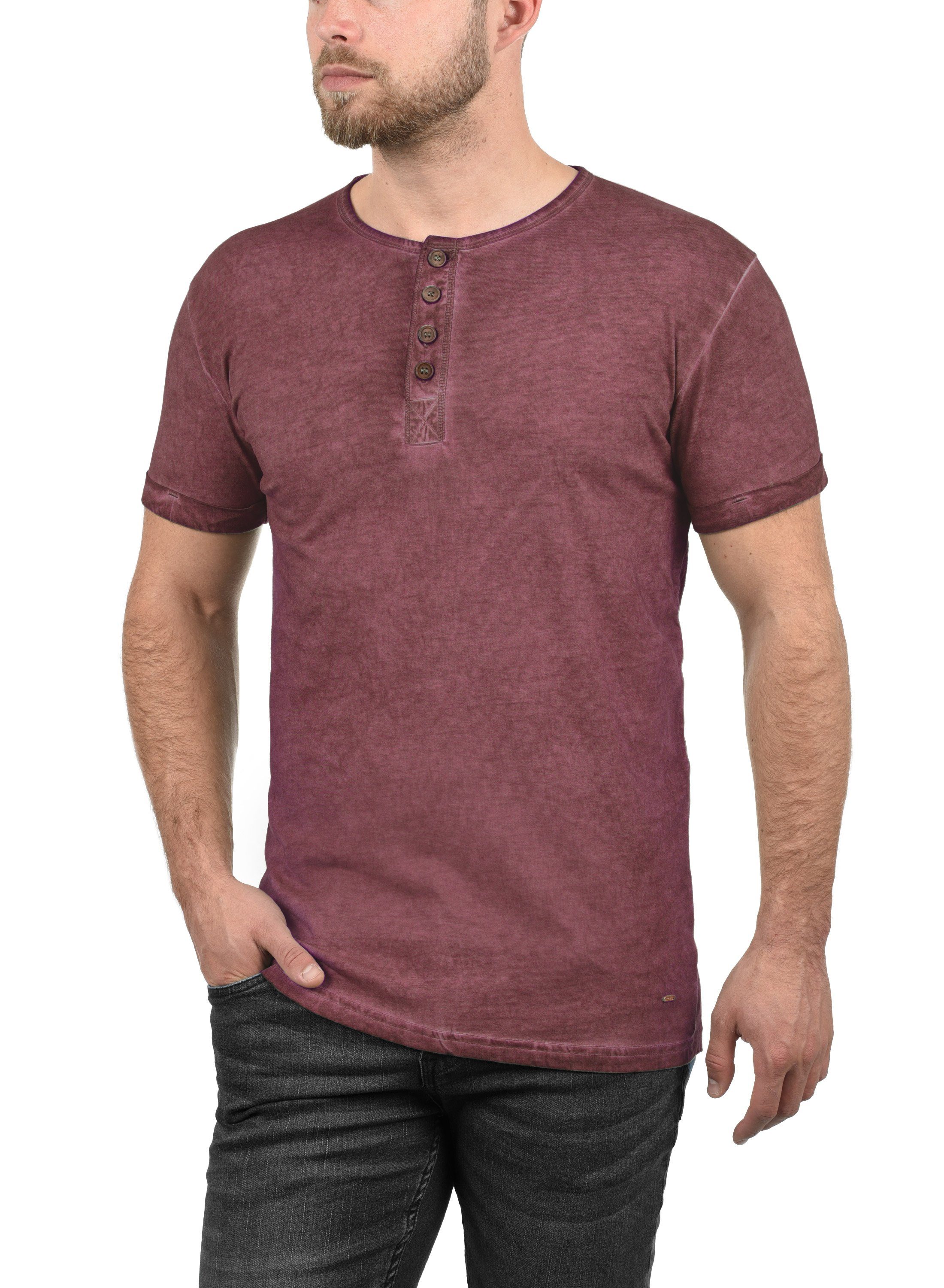 !Solid Rundhalsshirt SDTihn Kurzarmshirt mit Brusttasche Wine Red (0985) | T-Shirts
