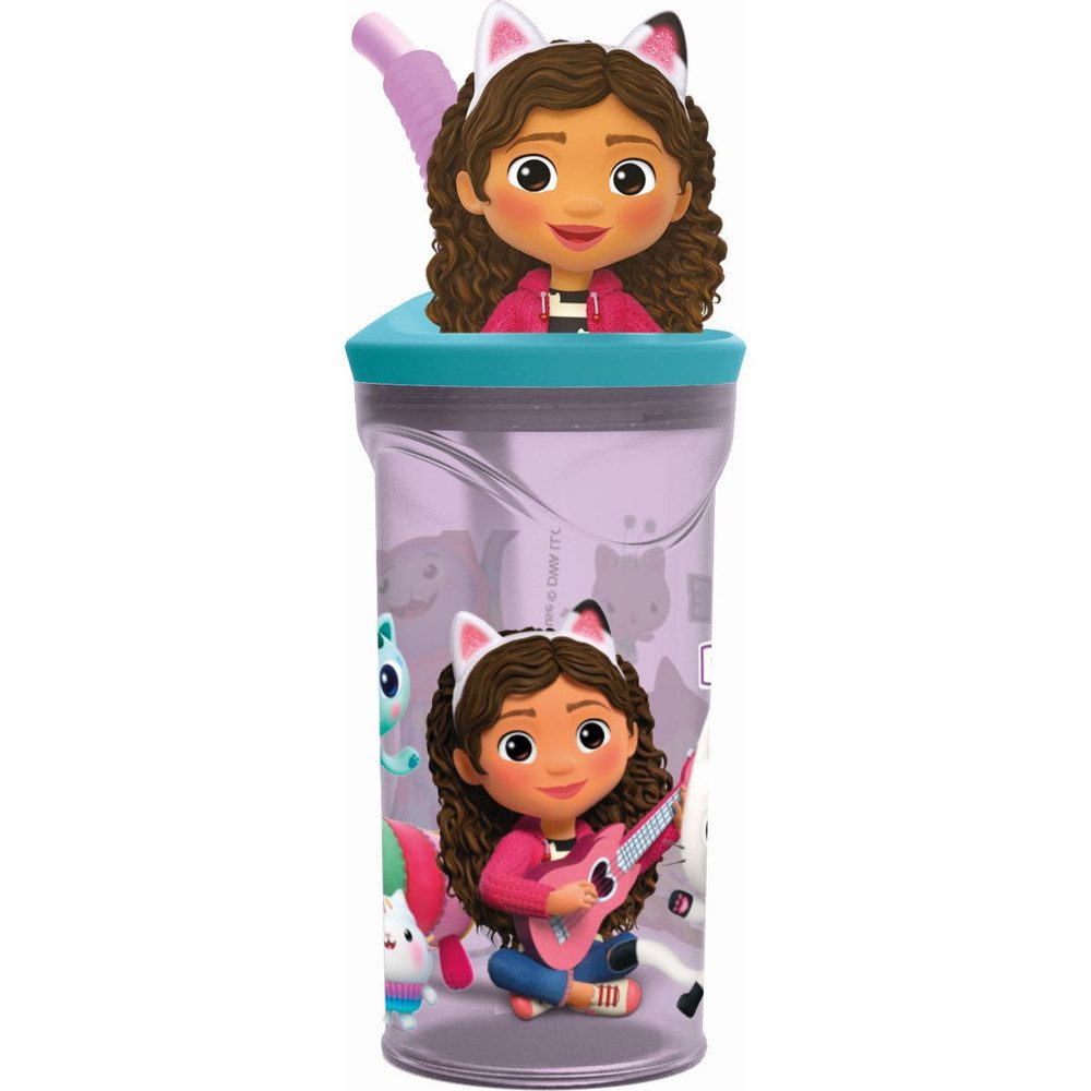 p:os Kinderbecher Gabby's Dollhouse - Trinkbecher mit 3D-Figur - ca. 360 ml, Polyethylen