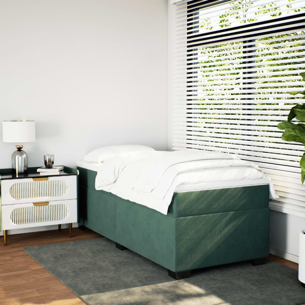 vidaXL Bett Boxspringbett mit Matratze Dunkelgrün günstig online kaufen