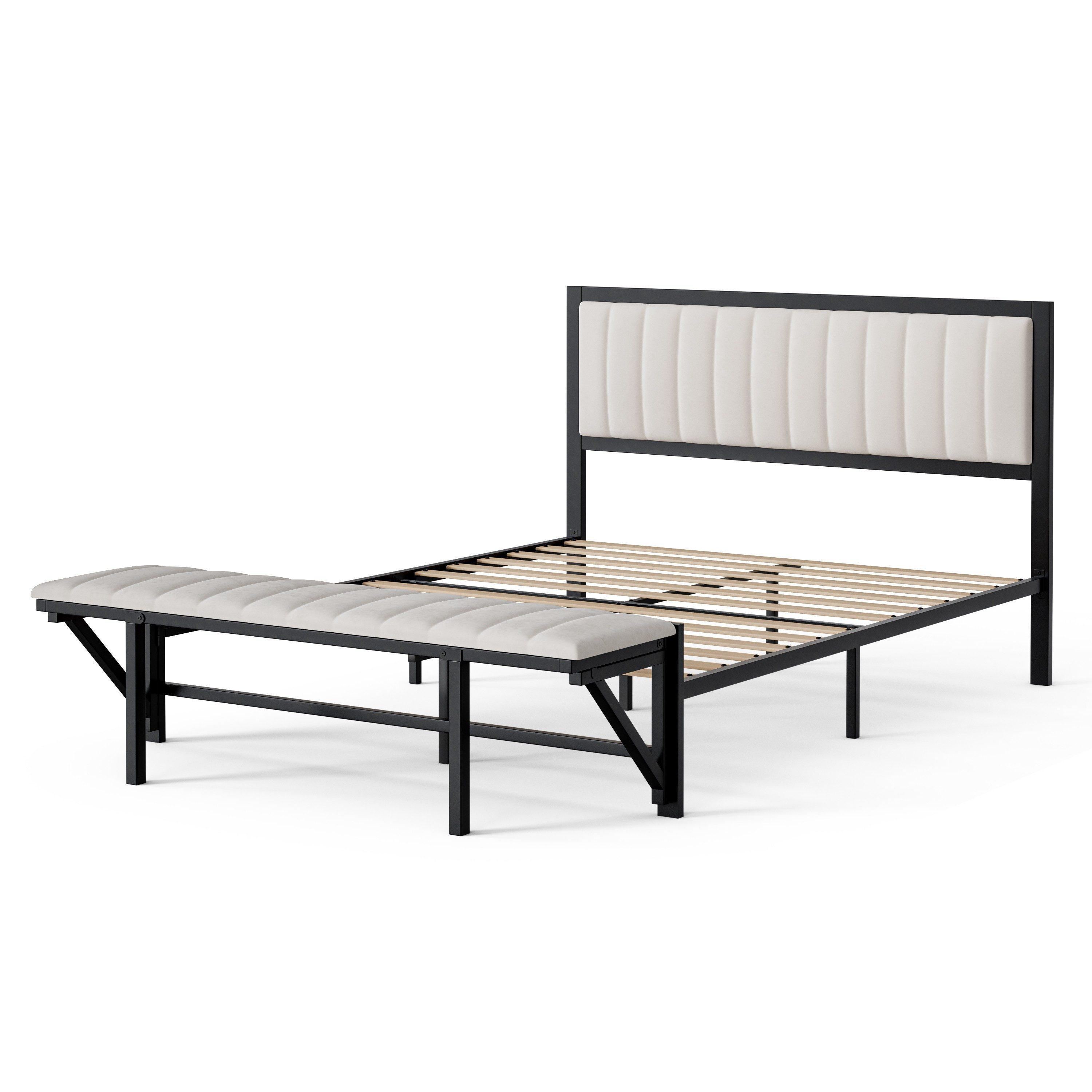 LVHOM Polsterbett Metallbett 140x200cm/160x200cm Bettgestell mit günstig online kaufen