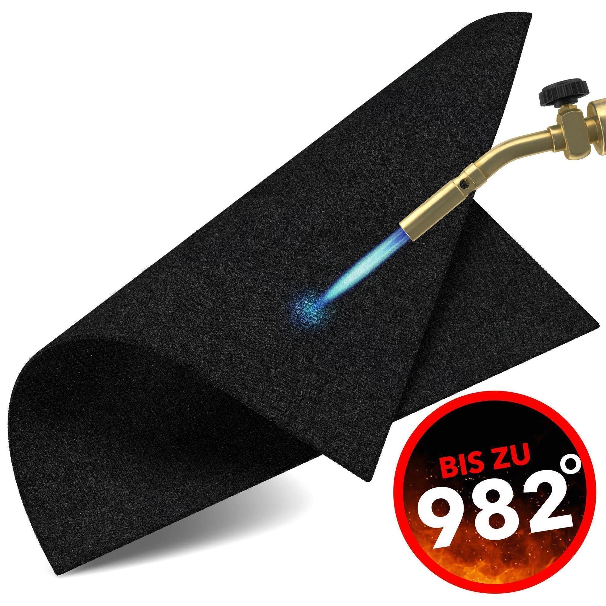 EVOCAMP Bodenschutzmatte Feuerfeste Unterlage als Schweißermatte, 1-St., Brandschutzmatte als ideale Feuerschutzmatte - schwarz, 30x30 cm