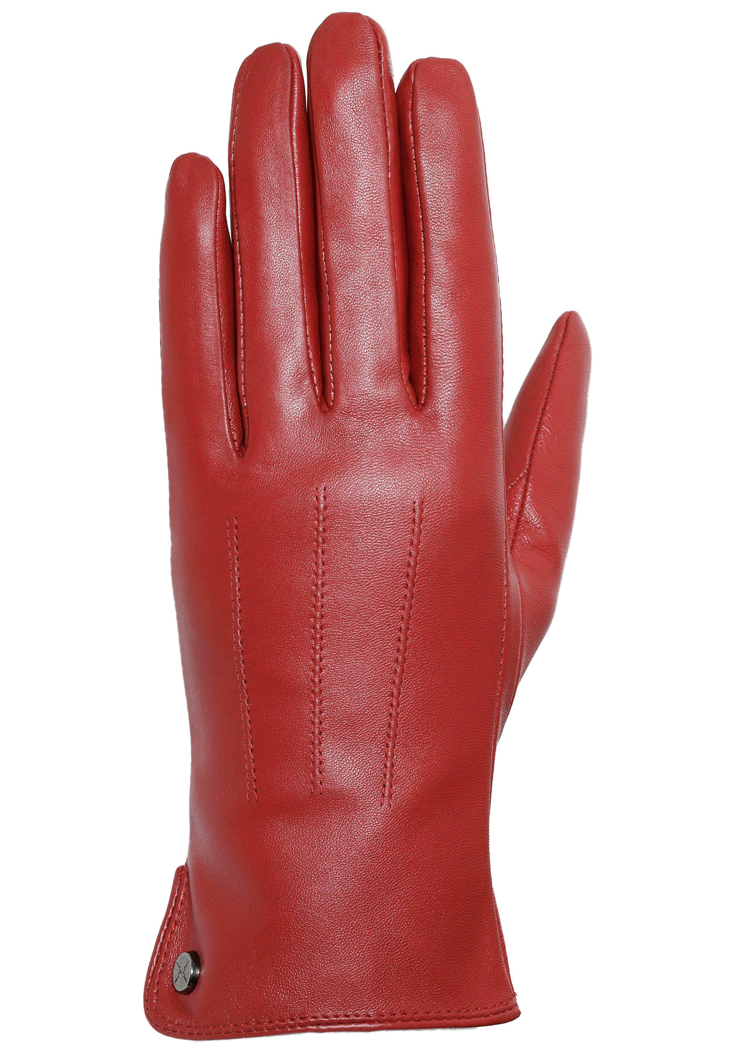 PEARLWOOD Lederhandschuhe Seitenschlitze für komfortables Anziehen red