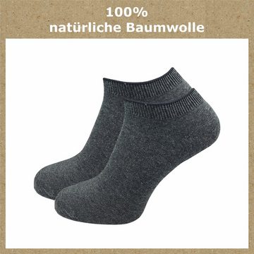 GAWILO Sneakersocken "Natur" für Damen & Herren aus 100% Baumwolle u.a. in weiß & schwarz (8 Paar) ohne drückende Naht über den Zehen - Spitze handgekettelt