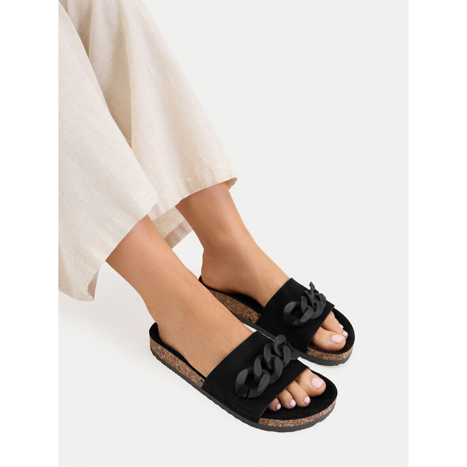 Jenny Jenny Damen-Flip-Flops, Schwarz Badepantolette