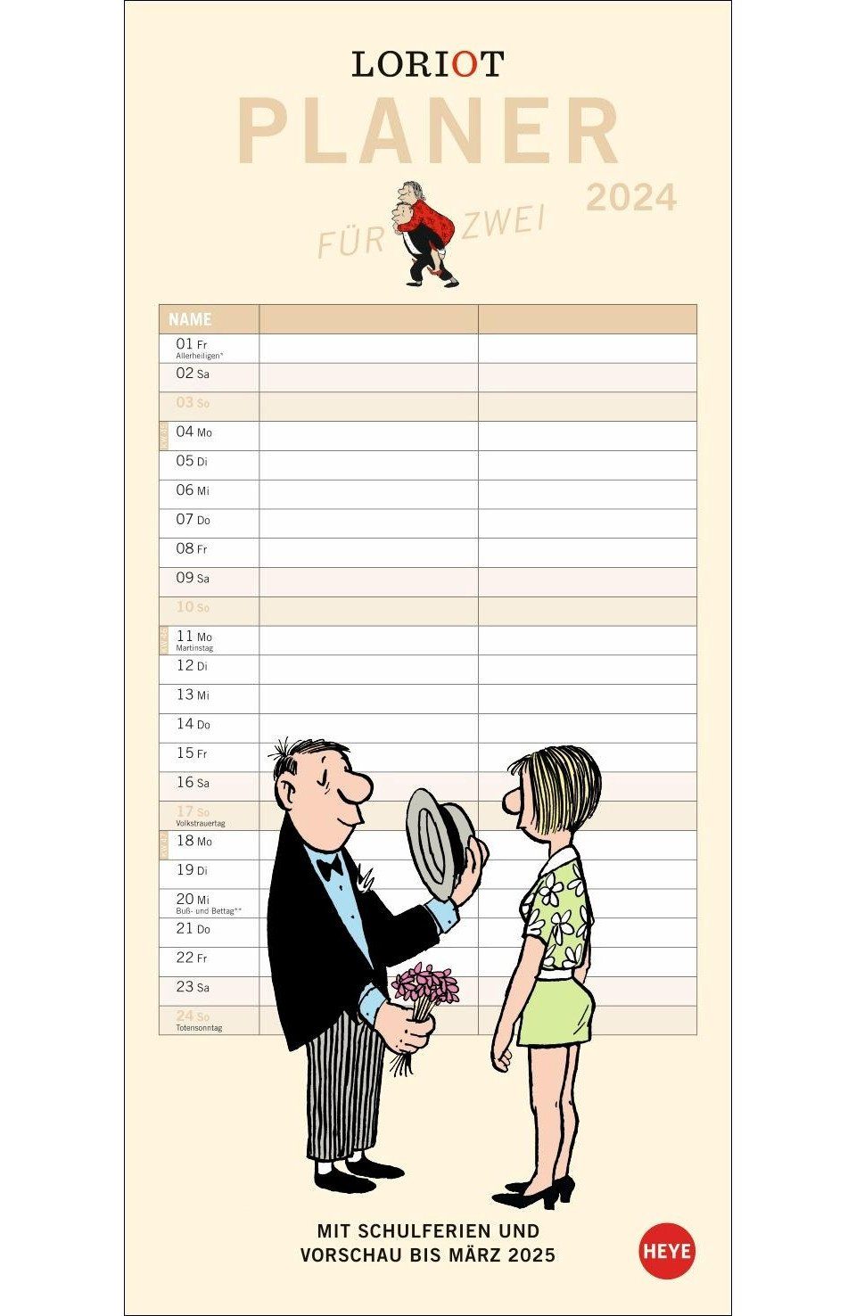 Athesia Kalenderverlag Wandkalender Loriot Planer für zwei 2024 