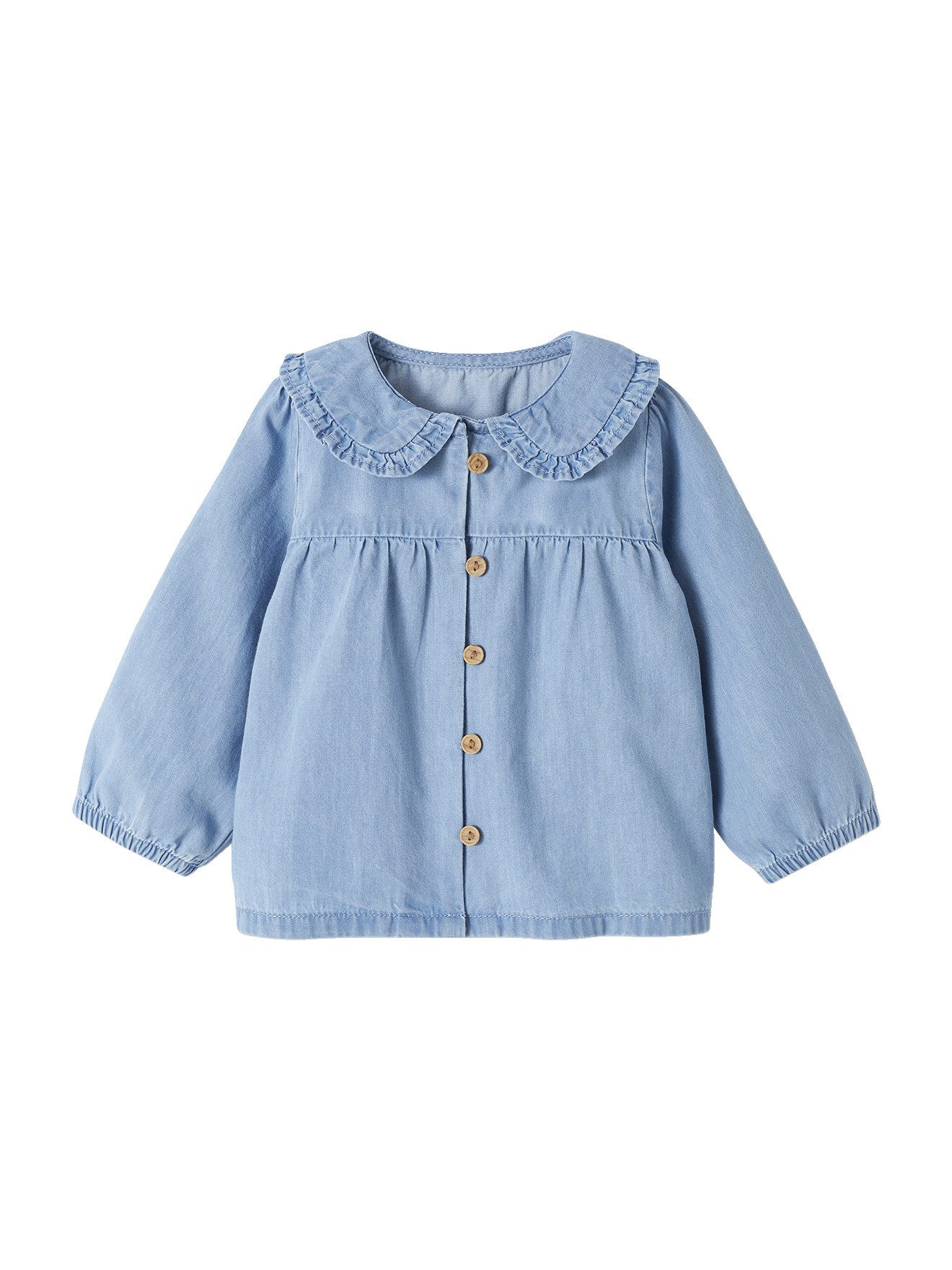 Langarmhemd Baby Bluse aus Light-Denim