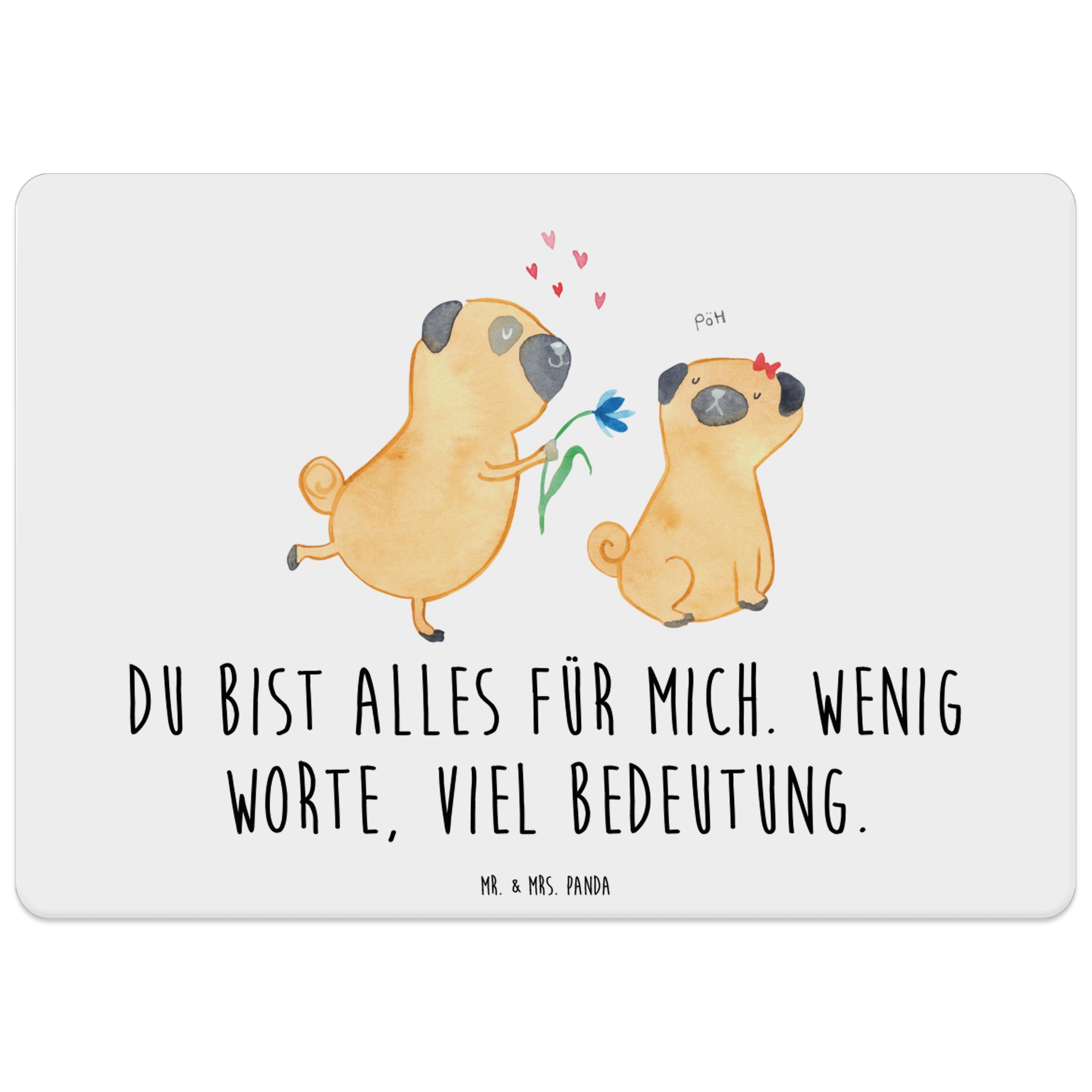 Platzset, Mops verliebt Weiß Geschenk, Hundebesitzer, Hundeliebe