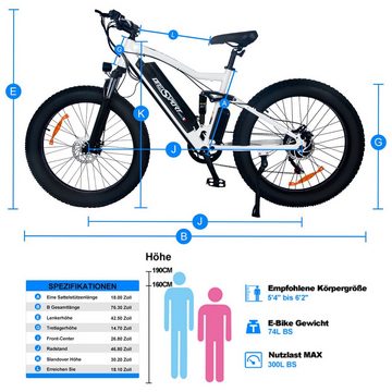 Onesport E-Bike Electric Bike-10 Ah Batterie, Aluminiumlegierung Shimano 7-Gang