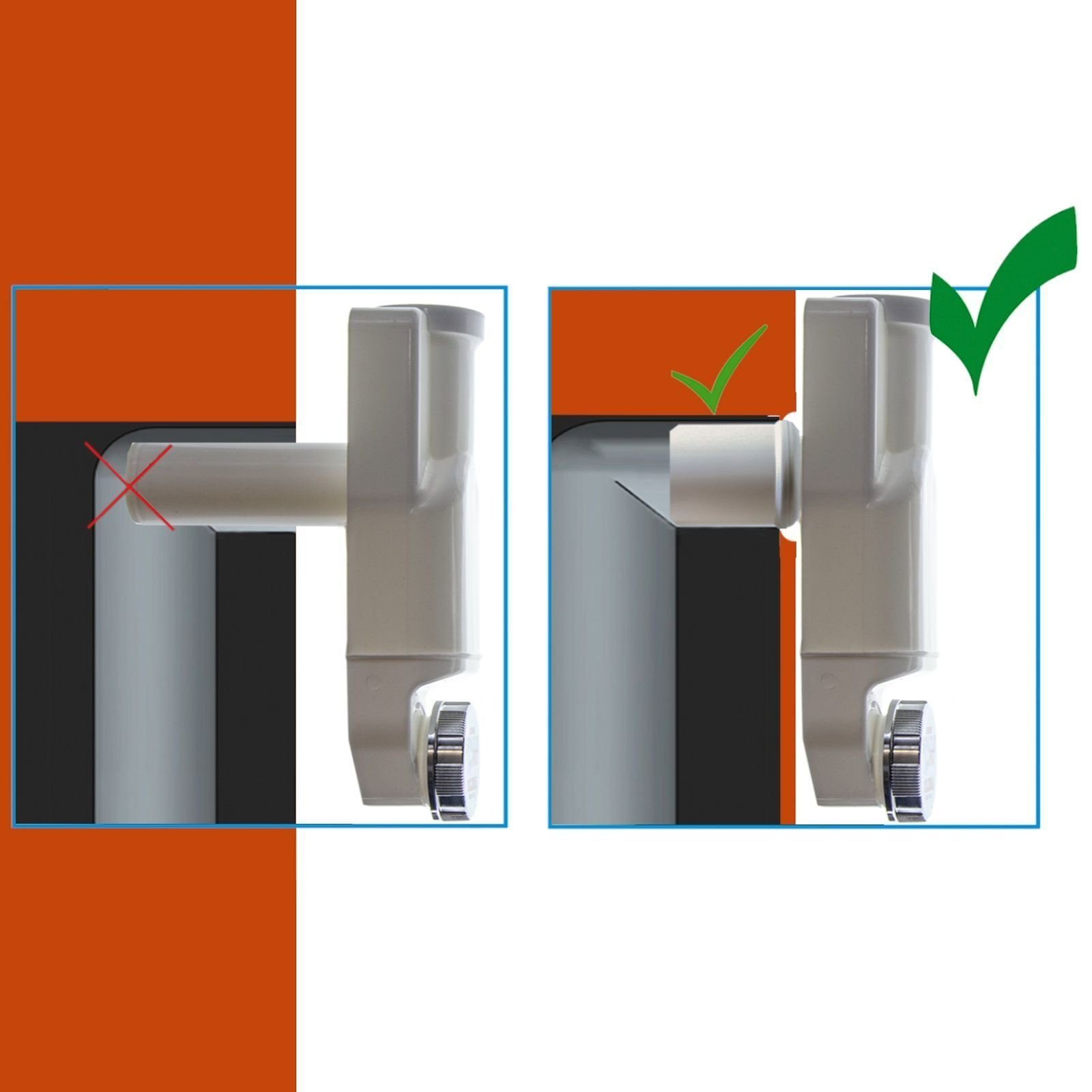 SO-TECH® Siphon Raumsparsiphon 32 - 40 mm Ablaufgarnitur f. Küche und Bad, Raumspar-Siphon schwarz mit Reinigungsöffnung – Bild 5 von 5
