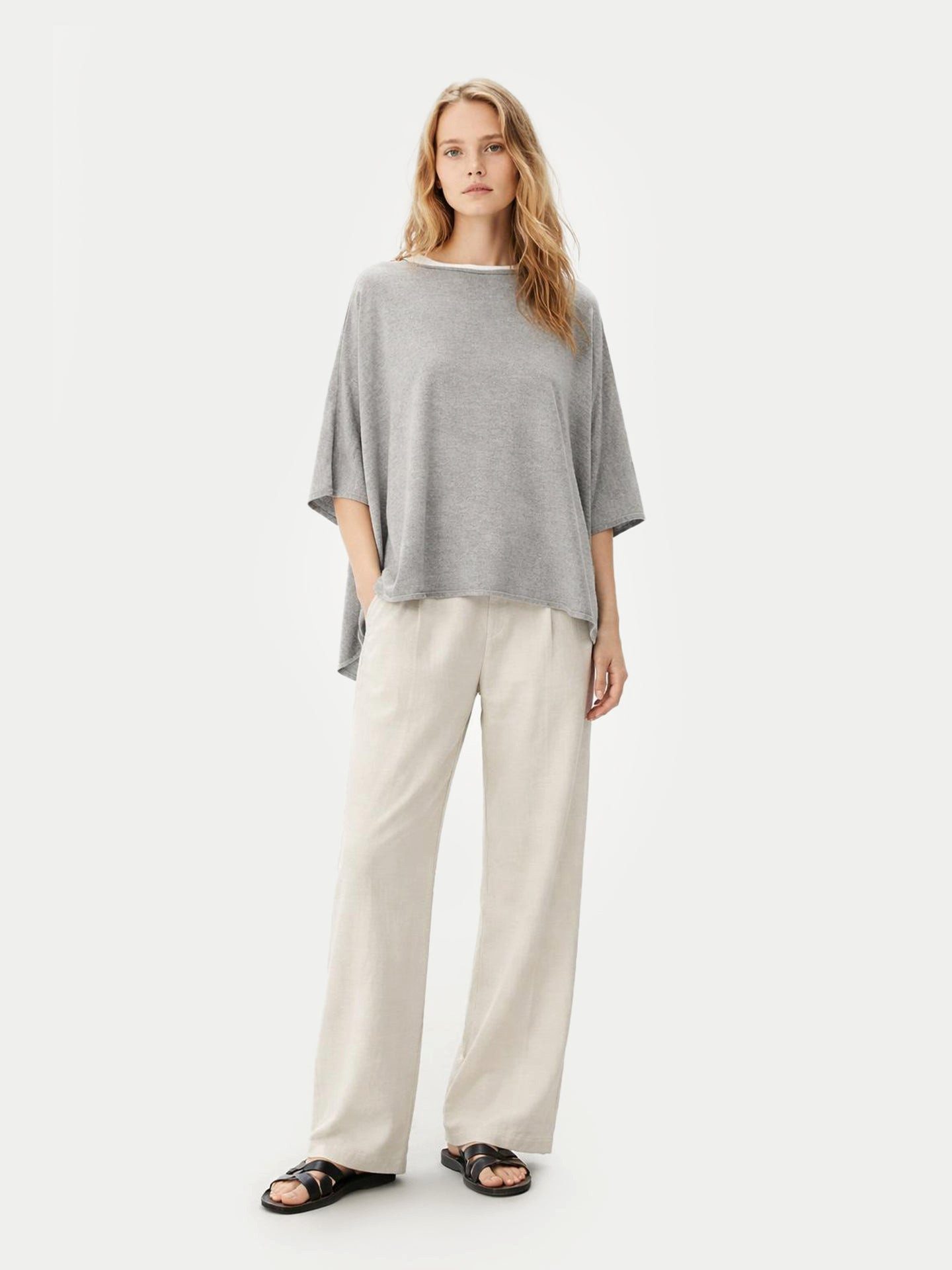 GOBI Cashmere Poncho Timeless Kaschmir-Poncho mit Bootsausschnitt