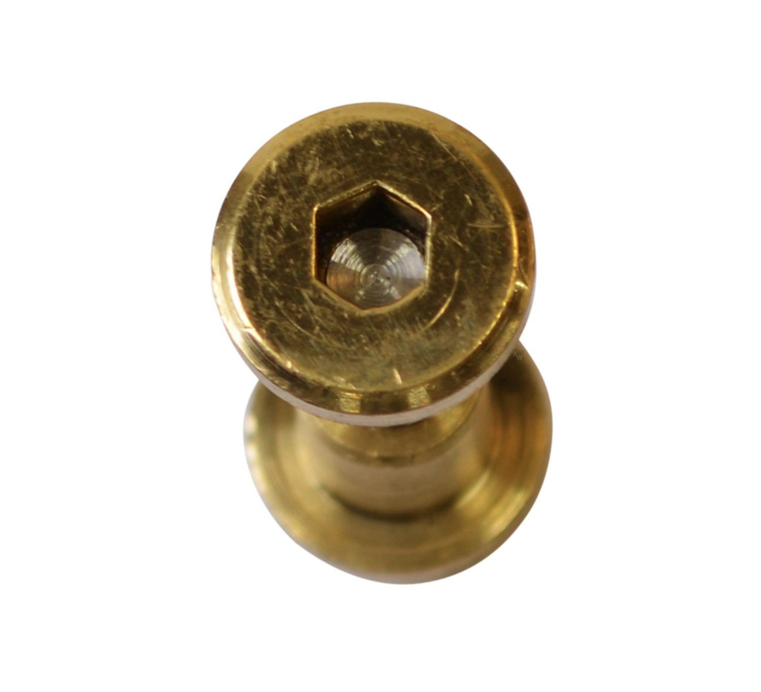Kai Wiechmann Schraube Ersatzteile Teakmöbel Hülsenschraube 37 mm als Qualitätsschraube, (1 St), 3-tlg. Messing-Edelstahl-Schraube für Gartenmöbel