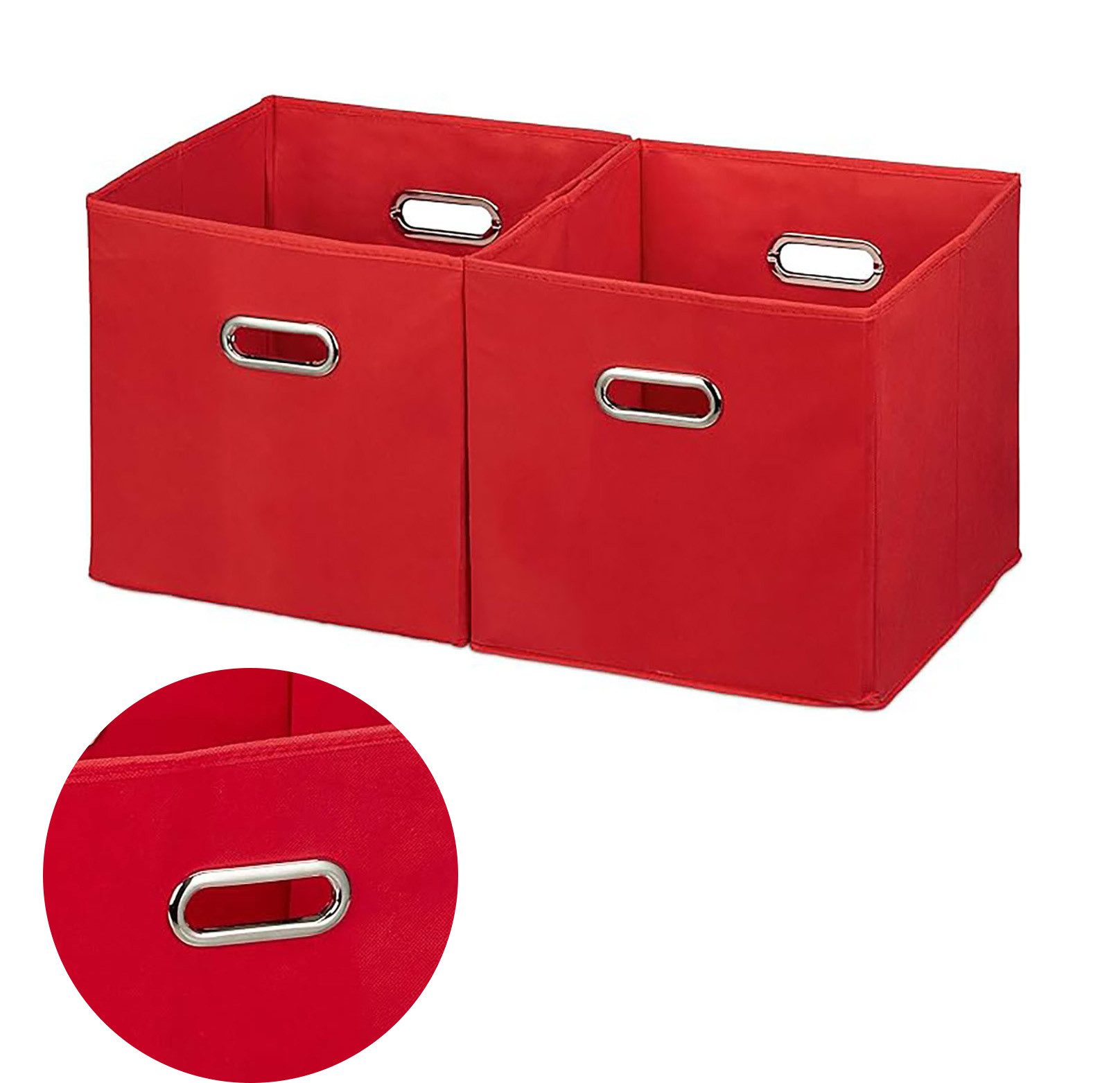 OKWISH Aufbewahrungsbox 2 Stück Ordnungsboxen Aufbewahrung Boxen Aufbewahrungskorb Faltbar (Spielzeugkorb mit Griffe Wickeltisch Organizer 30x30x30 cm aus Stoff, 2 St., Aufbewahrungsboxen Spielzeugkiste Kleideraufbewahrung Ablagekörbe), für Schubladen Bücher Kleidung Spielzeug Kosmetik Bad Schreibwaren usw