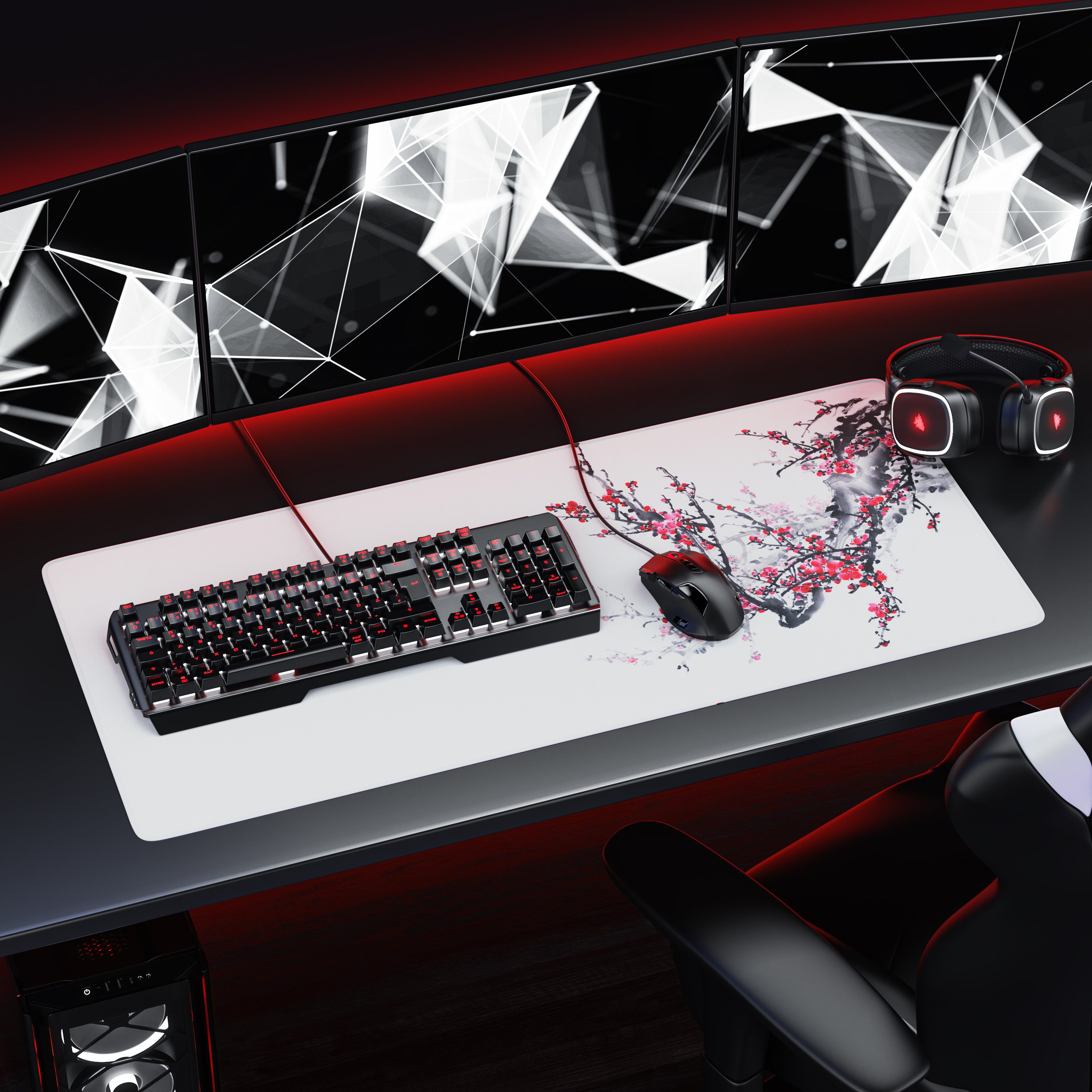 Titanwolf Gaming Mauspad XXL Speed Mousepad 900 x 400 x 3 mm, Schreibtischauflage, abwaschbar (1-St), rutschfeste Rückseite, Geschwindigkeit & Präzision, Ink Sa – Bild 5 von 5
