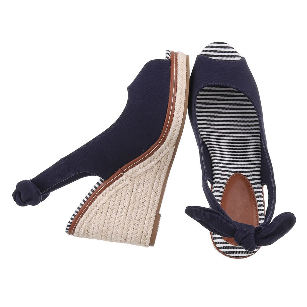 Ital-Design Stylische Wedges mit Komfort und Stil Peeptoepumps (89322674) Keilabsatz/Wedge Keilsandaletten in Dunkelblau