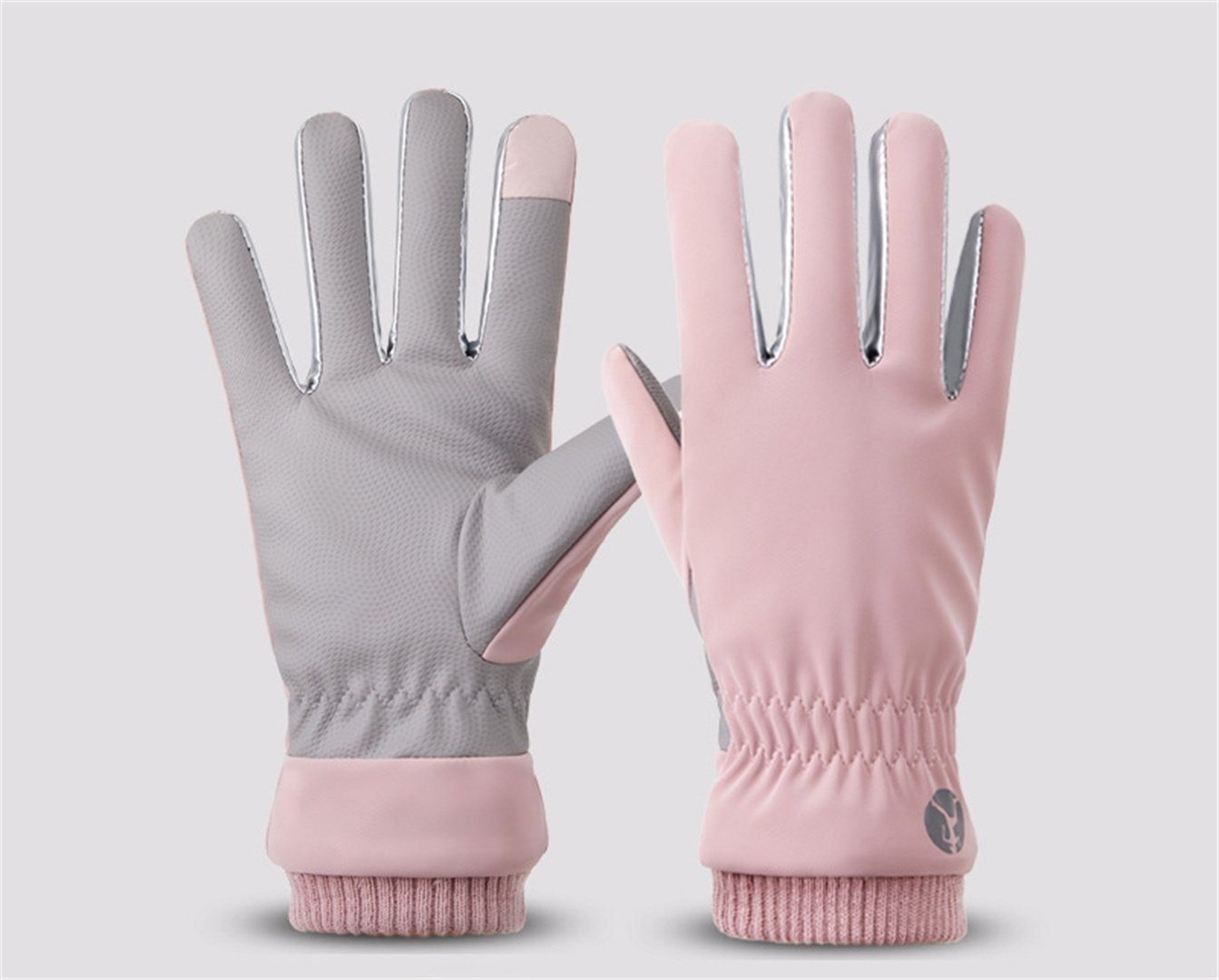 L.Ru UG Reithandschuhe Winterkältebeständige warme Handschuhe für Männer und Frauen Fahrrad-Touchscreen-Handschuhe, verdickte winddichte Handschuhe