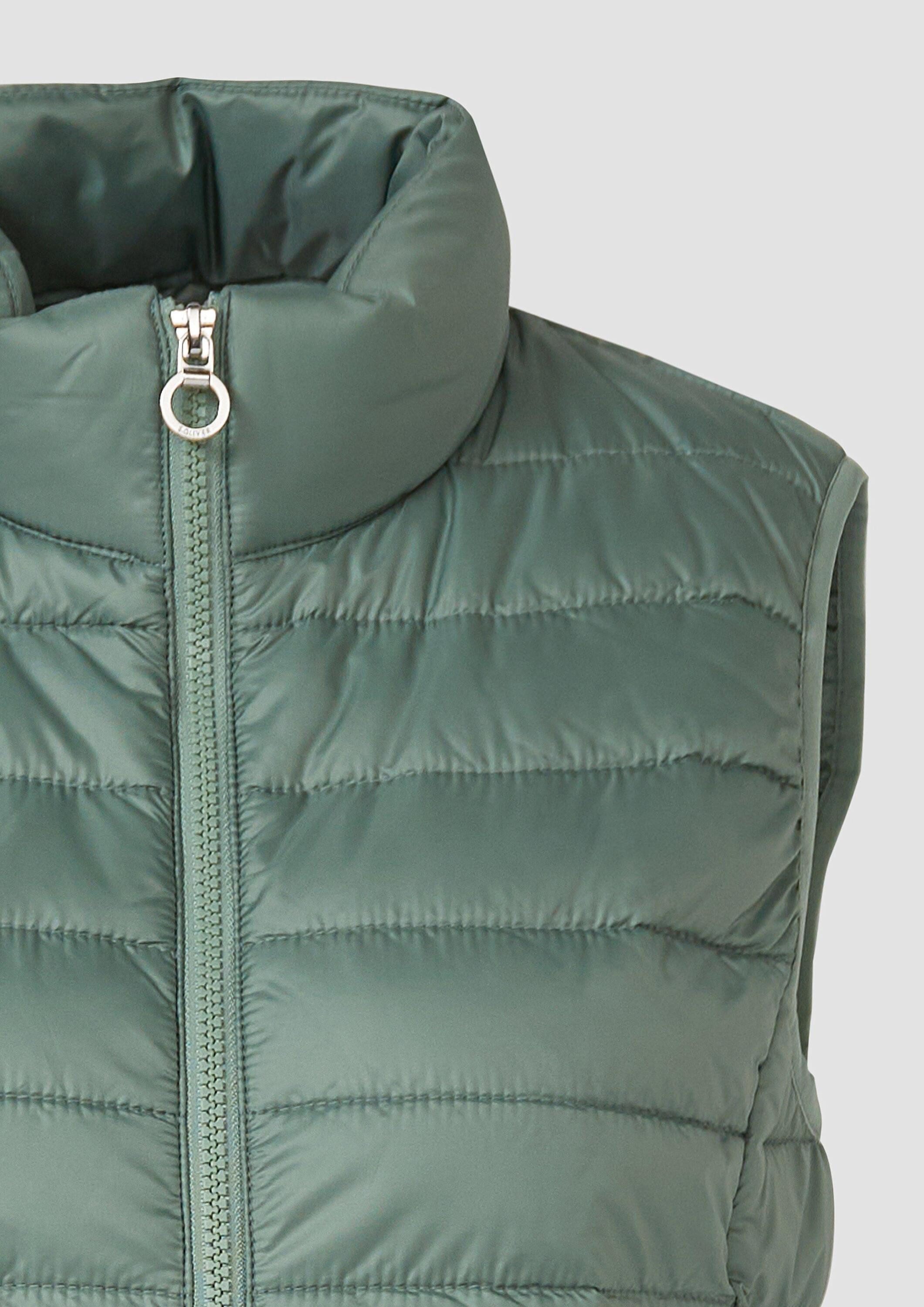 s.Oliver Outdoorjacke Outdoor-Weste Leichte Steppweste mit Stehkragen und Packfunktion