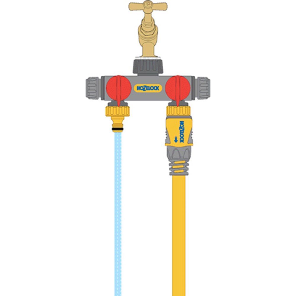 Hozelock Fontänenaufsatz Hozelock 2252 0000 2-Wege-Verteiler 12 - 15 mm (1/2) Ø mit Regulier