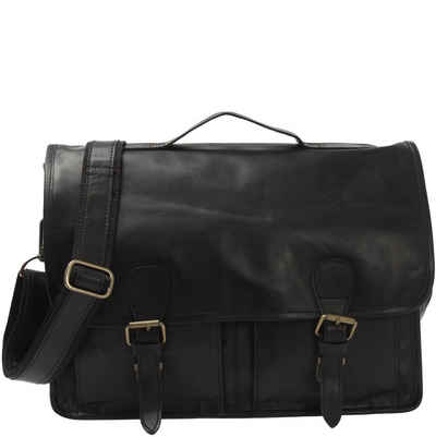 LECONI Aktentasche Aktentasche Businesstasche Messenger Bag Vintage Leder LE3009