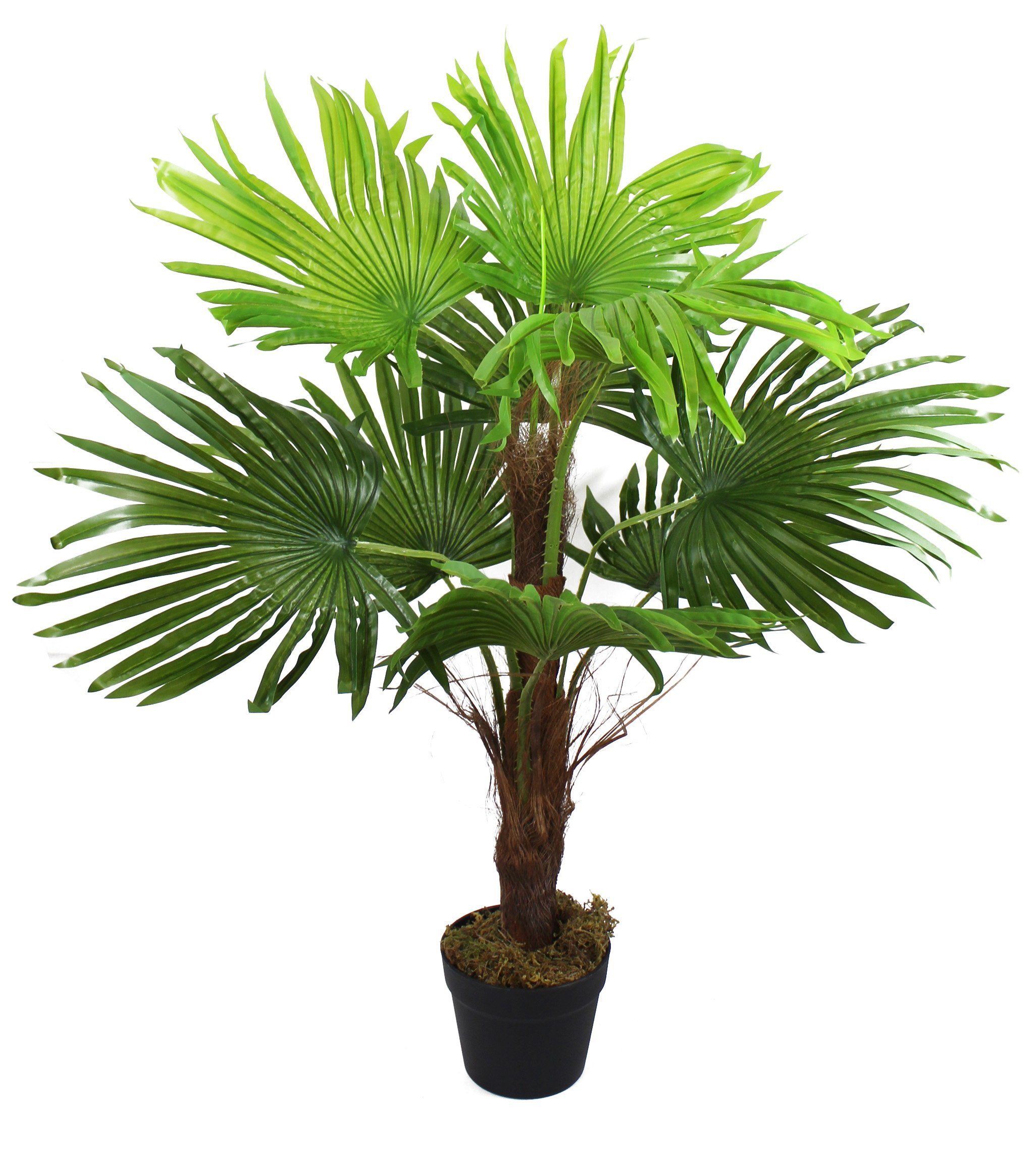 Kunstpalme künstliche Fächerpalme mit 9 Palmenwedel wie echt Kunstpflanze