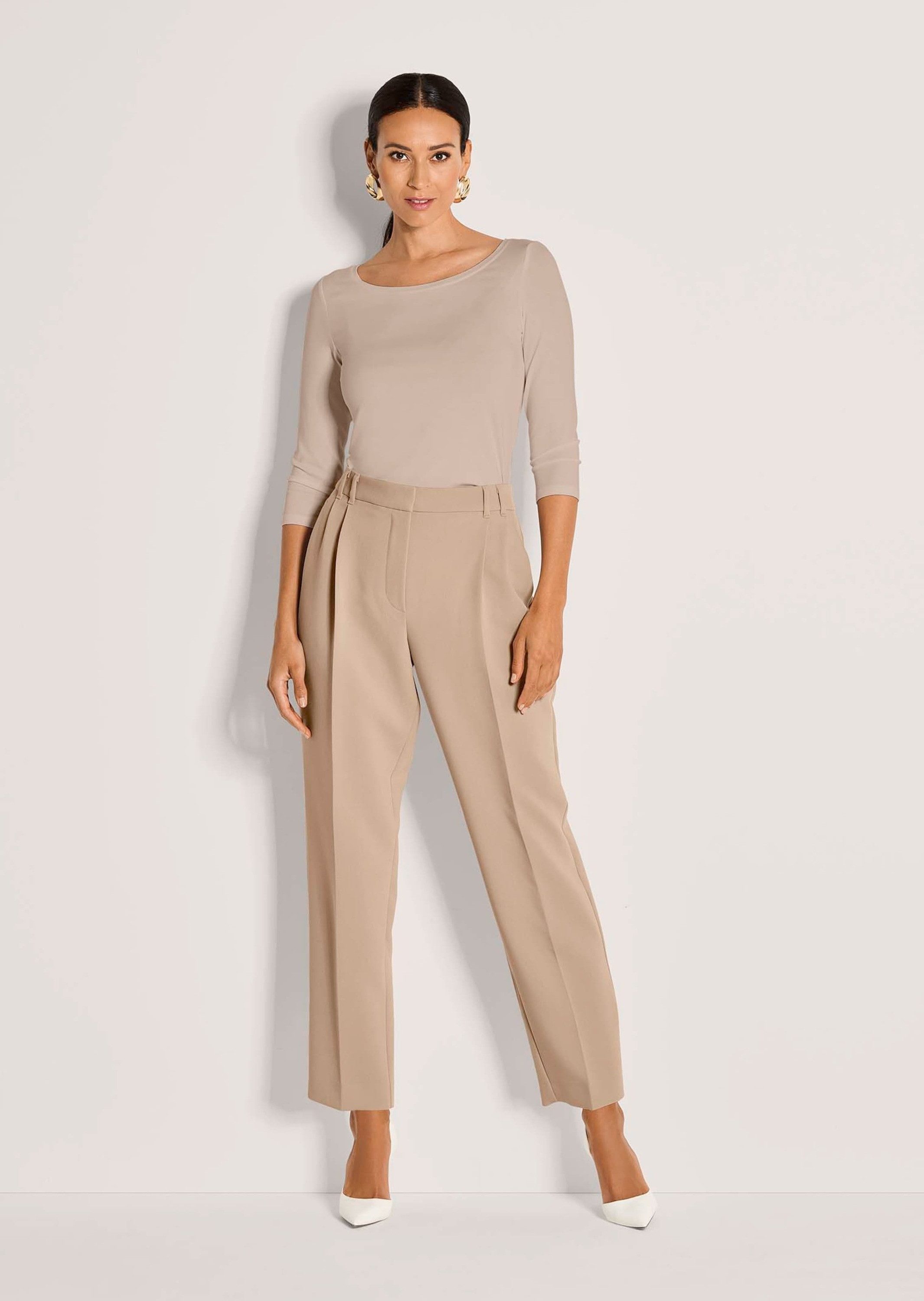 MADELEINE Bundfaltenhose Kurzgröße: Bundfaltenhose mit Stretch-Komfort Schmal zulaufende Businesshose mit Bundfalten, Bügelfalten, 7/8-Länge