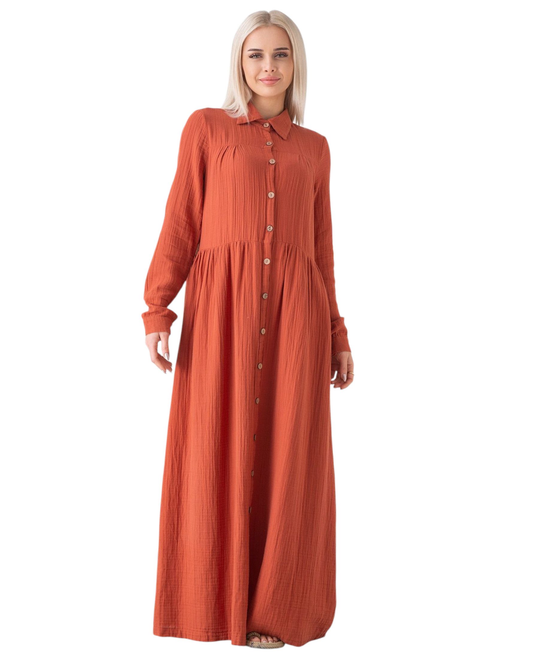 WENOR Sommerkleid Musselin Maxikleid 100% Baumwolle, günstig online kaufen