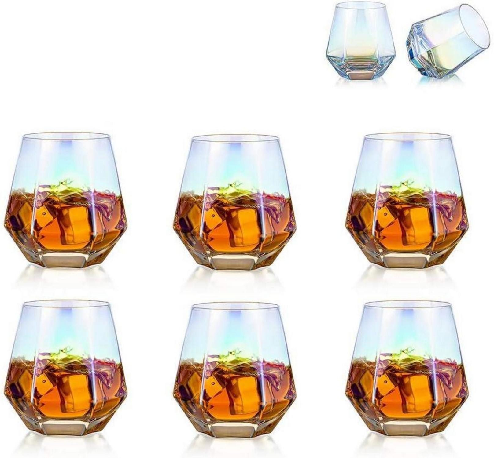 Whiskyglas Diamond Whisky Glasses 6er-Set 300 Ml Gekipptes Scotchglas Moderner