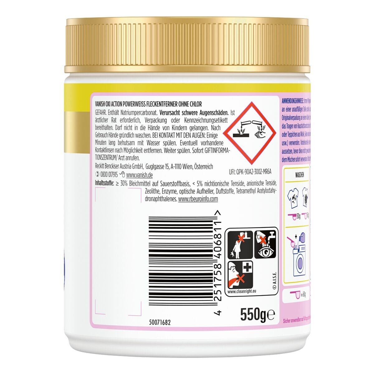 VANISH Oxi Action Pulver Powerweiss Fleckentferner (ohne Chlor)