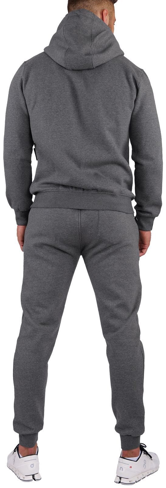 O'Poppy Jogginganzug Herren dunkelgrau (2-tlg), mit Kapuze und Taschen mit Reißverschluss