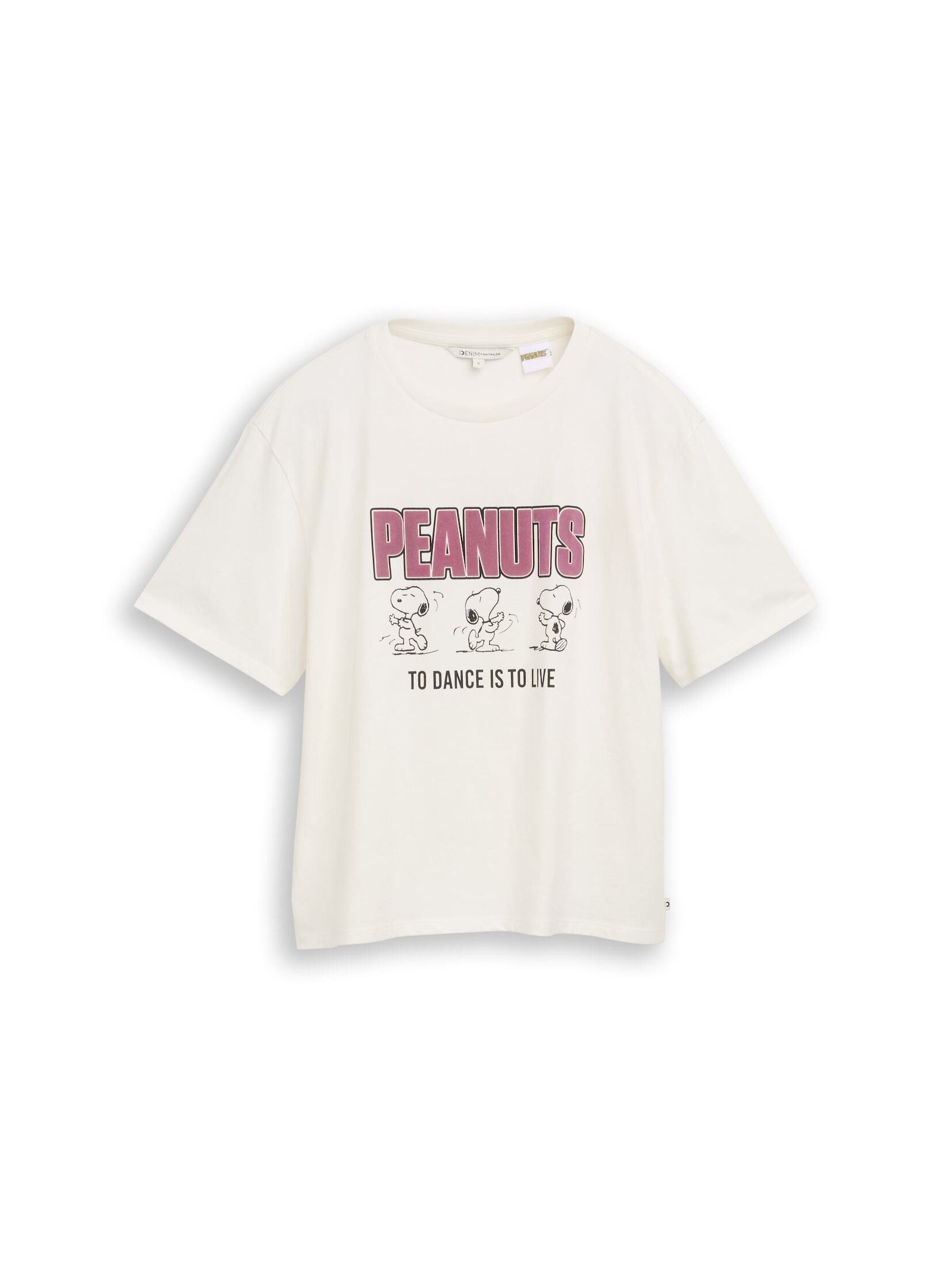 TOM TAILOR Denim T-Shirt T-Shirt (im Einserpack) Boxy Fit T-Shirt mit Snoopy-Print