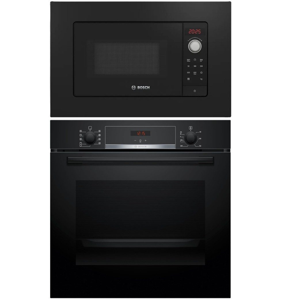 BOSCH Backofen-Set Backofen 71 Liter 3D Heißluft Hydrolyse+ Einbau-Mikrowelle AutoPilot 7, mit Nachrüstbar, Hydrolyse