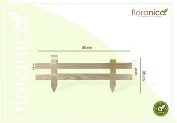 Floranica Holzzaun, Steckzaun Lattenabstand 8cm 1 STK 50cm Höhe 20cm Unbehandelt