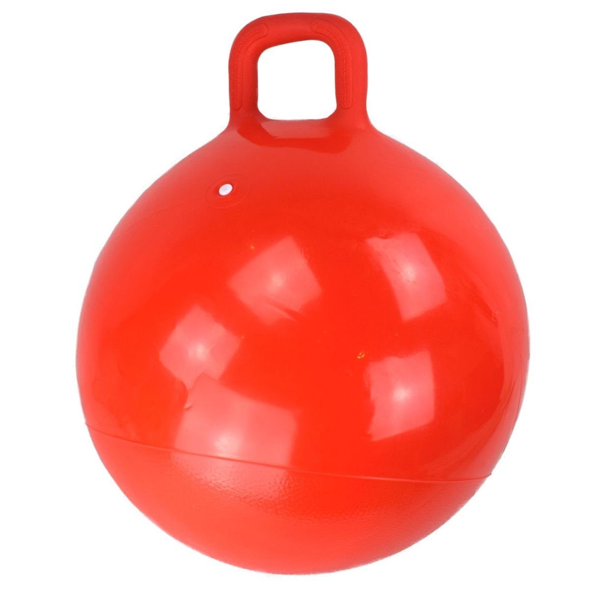 Marabellas Shop Hüpfspielzeug Springball 60cm mit Griff gelb oder rot Gymnastikball Kinder Hüpfball, rutschhemmende Unterseite