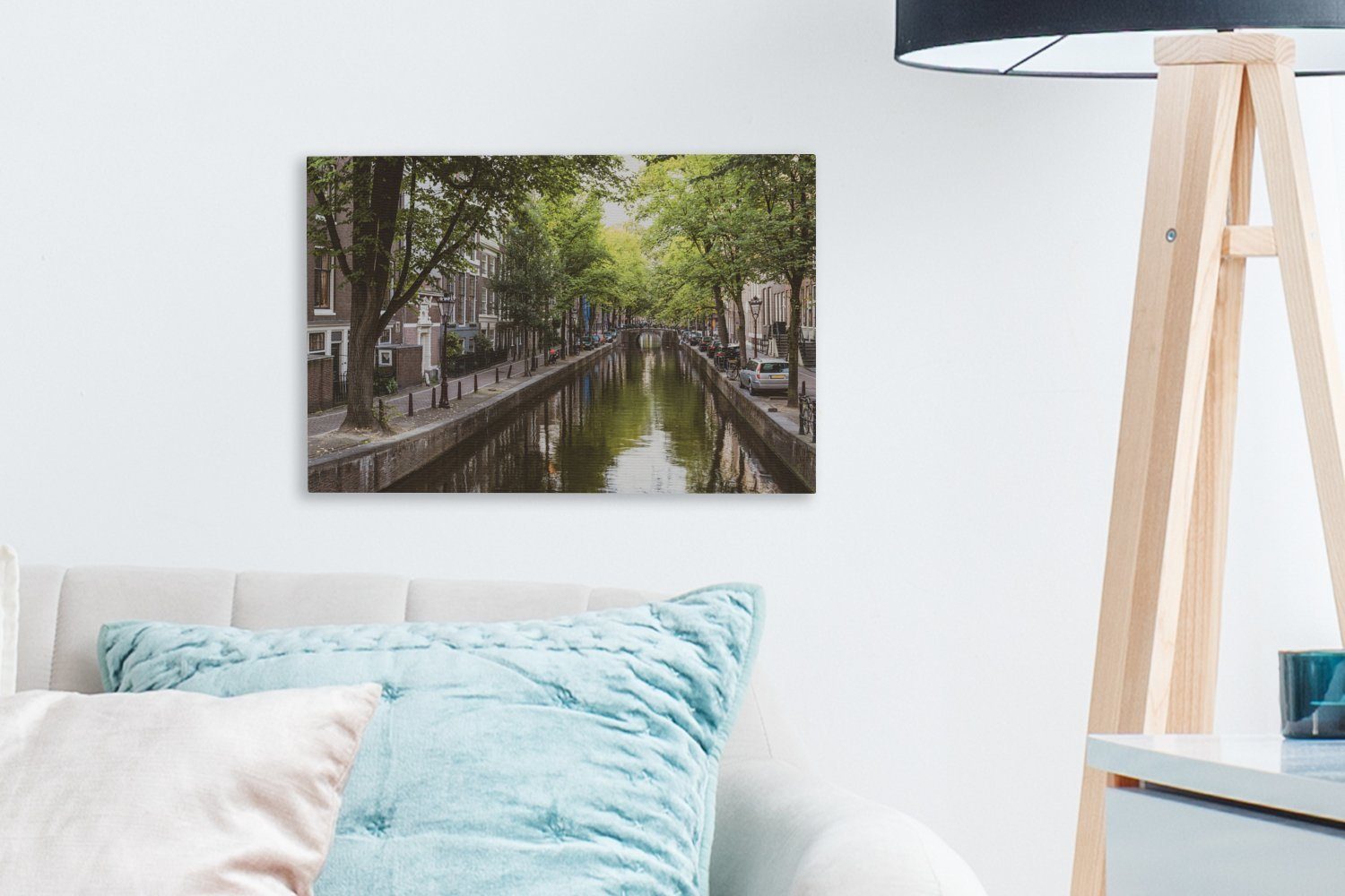 Leinwandbilder, cm der Frieden OneMillionCanvasses® Aufhängefertig, und 30x20 (1 Leinwandbild Prinsengracht, Amsterdamer Wanddeko, St), Wandbild Ruhe an
