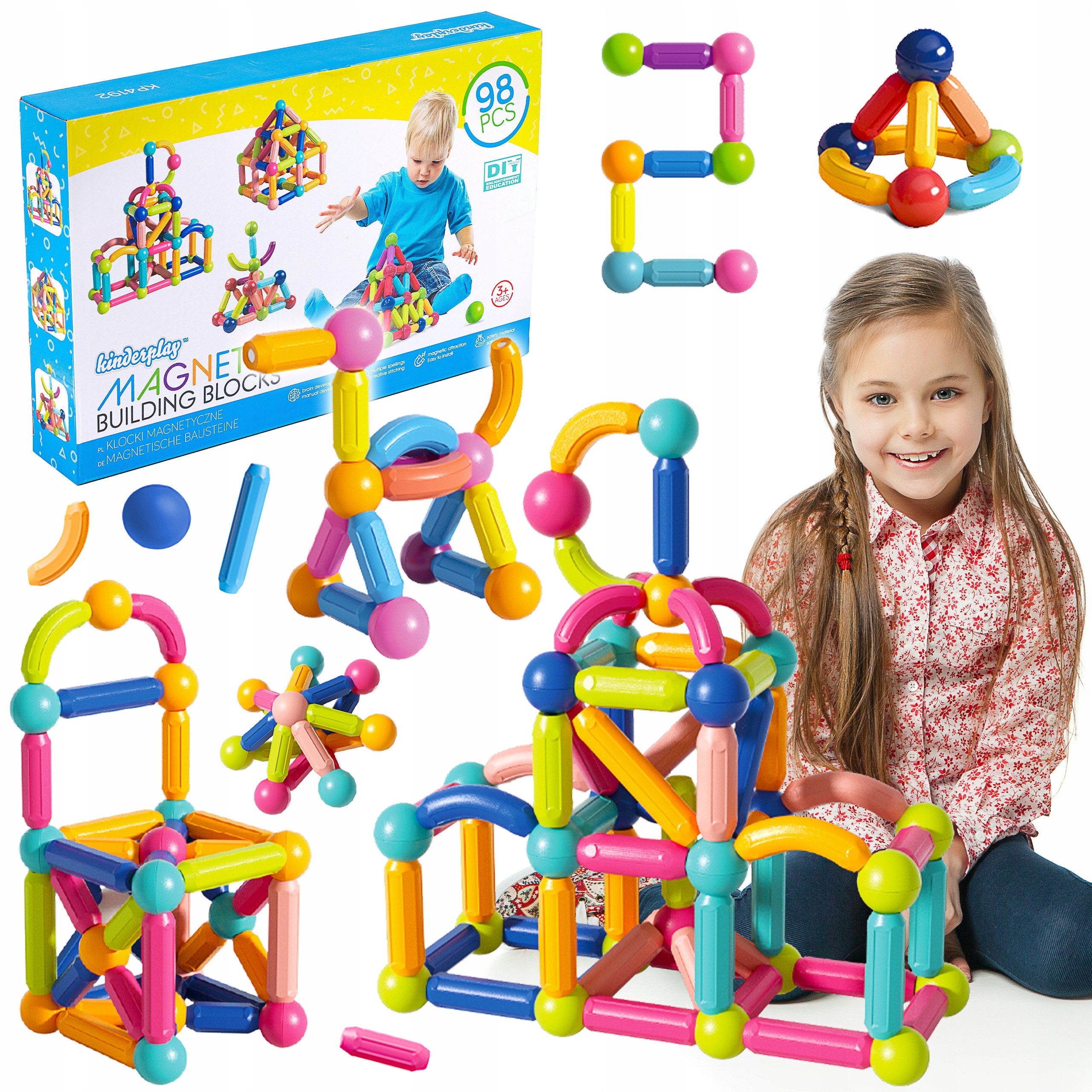 kinderplay Lernspielzeug Magnetische Konstruktionsbausteine – Lernspaß – Ki günstig online kaufen