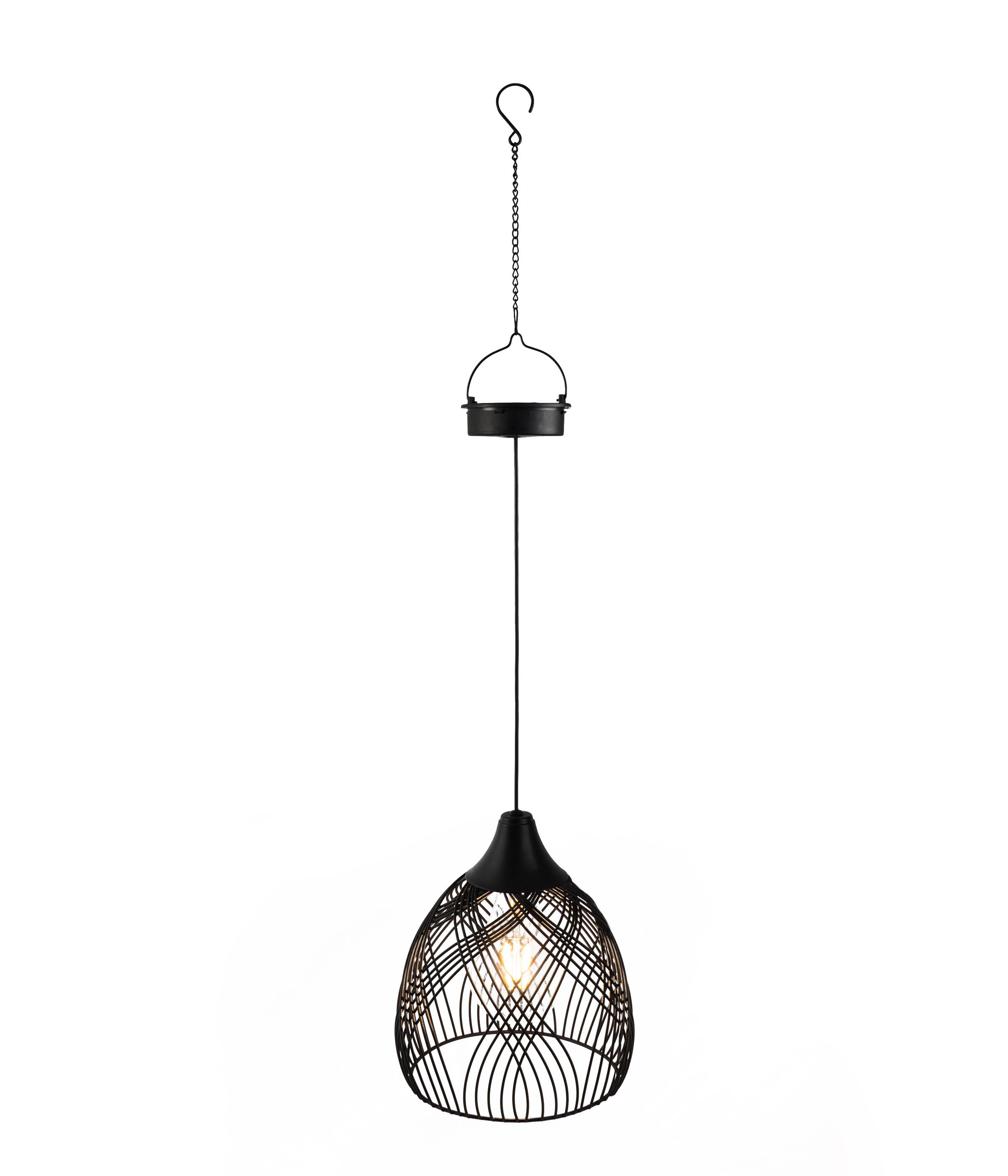 Dehner LED Solarleuchte Romy, LED Gartenleuchte mit Dämmerungssensor, Ø18 x H19 cm, Metall, Warmweiß, Dämmerungssensor, Solar