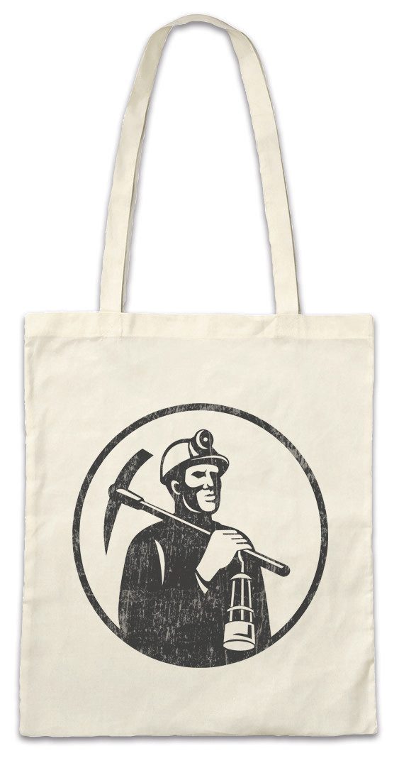 Beuteltasche Miner V Stofftasche Bergarbeiter Bergmann Kumpel Mine Grubenarbeiter