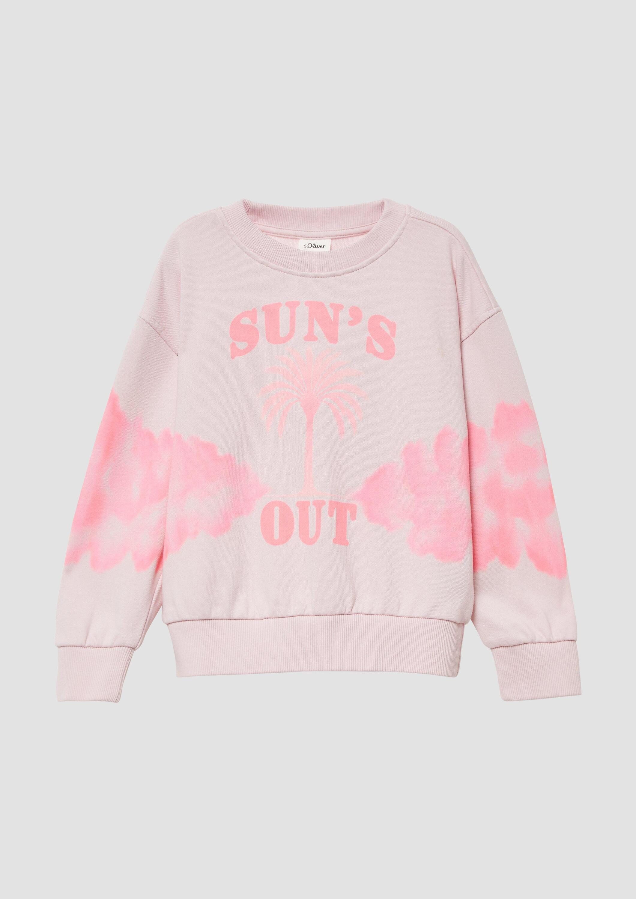 s.Oliver Sweatshirt Sweatshirt Oversized-Sweatshirt mit Batik-Effekt