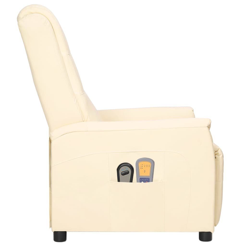 vidaXL Creme Kunstleder (1-St) Massagesessel Massagesessel Elektrisch