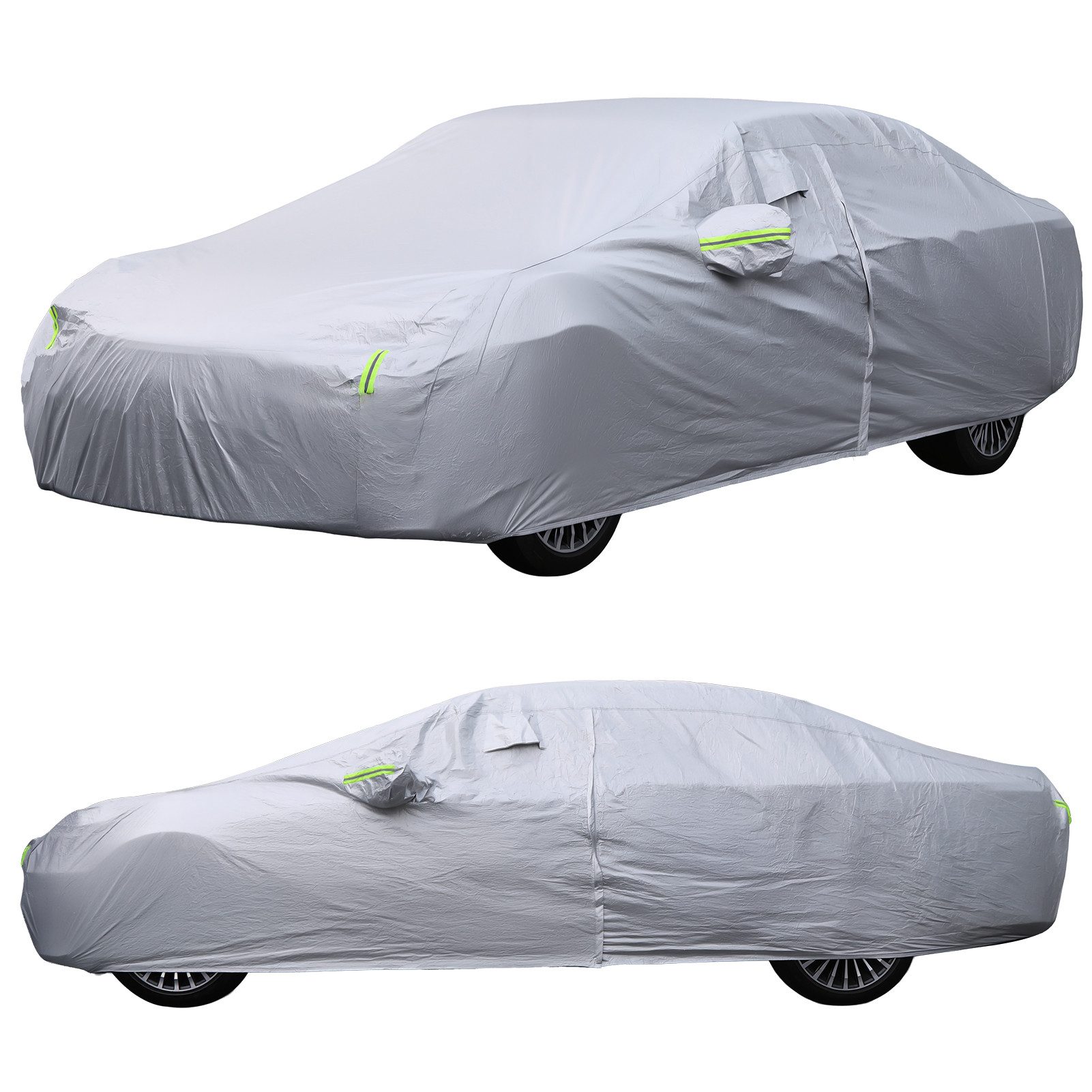 Rutaqian Autosonnenschutz Frontscheibenabdeckung, Autoabdeckung,Winter Faltgarage Universal, 190 x 495 cm, (Auto Scheibenabdeckung Windschutzscheibe Abdeckung, 1-St., Mit reflektierenden Streifen verdicken Hagel Decke, Belüftungslöchern), für die Windschutzscheibe gegen Schnee, EIS, Frost, Staub, Sonne