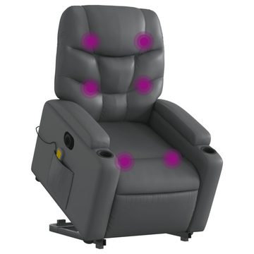 vidaXL Sessel Massagesessel mit Aufstehhilfe Elektrisch Grau Kunstleder (1-St)