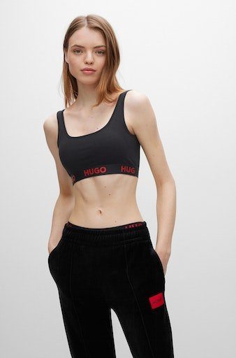 HUGO Bralette-BH BRALETTE SPORTY LOGO mit elastischem Bund Black