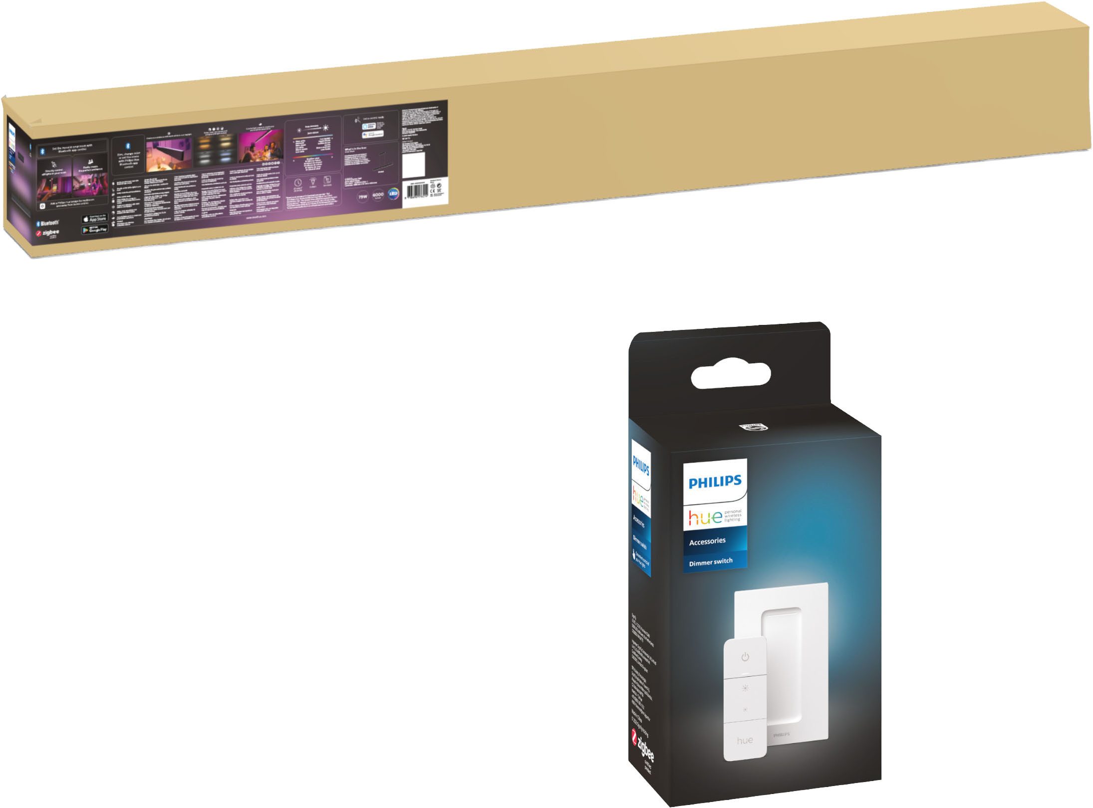 Philips Hue Smarte LED-Leuchte Bundle White & Color Ambiance Ensis Pendelleuchte schwarz, Abschaltautomatik, Bluetooth, CCT - über Fernbedienung, Dimmer, Dimmfunktion, Farbsteuerung, Farbwechsel, Fernbedienung, Infrarot inkl., Leuchtdauer einstellbar, Memoryfunktion, Nachtlichtfunktion, RGB, Smart Home, Timerfunktion, dimmbar über Fernbedienung, erweiterbar, mehrere Helligkeitsstufen, LED wechselbar, RGB, inkl. Philips Hue Dimmschalter