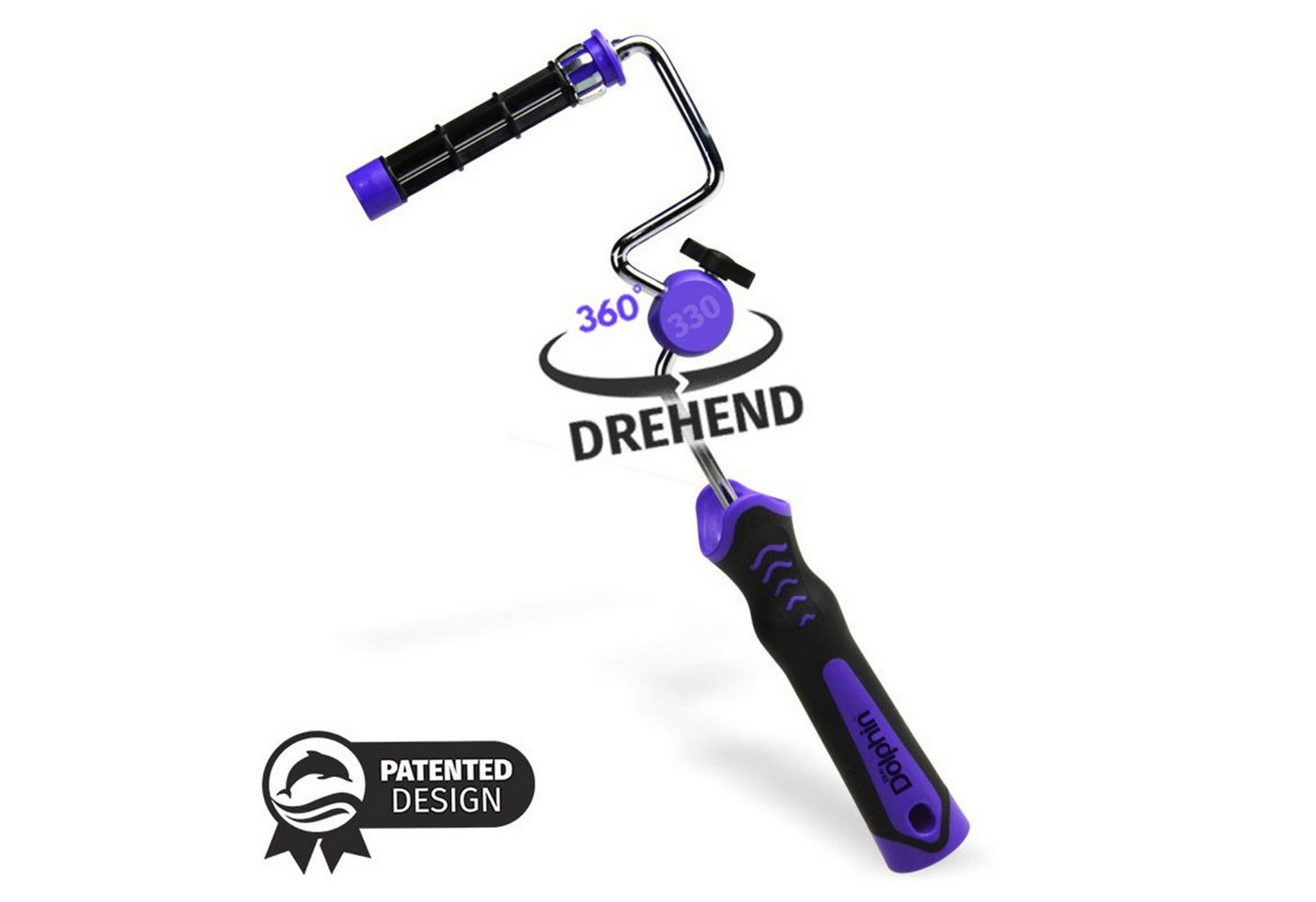 Thumbnail - BlueDolphin Farbroller Maler ROTATING DolphinRoller MINI SYSTEM 10 cm Griff (Single-pack, 1-St), Rotierender Kopf