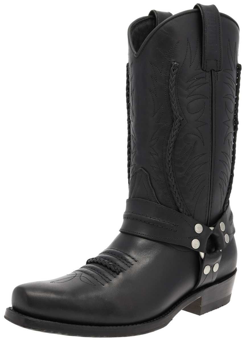 Mayura Boots MB007 Bikerstiefel Schwarz Cowboystiefel Rahmengenäht Westernstiefel
